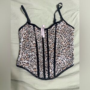 Victoria's Secret Leopard Print Bustier with Black Trim